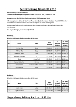 Zeiteinteilung Gaudiritt 2015