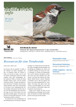 BirdLife Zürich info 2015/2