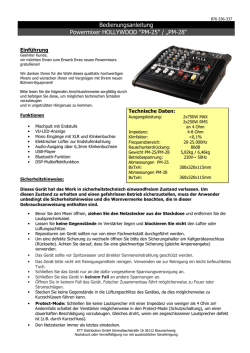 Bedienungsanleitung Powermixer HOLLYWOOD "PM-25" / „PM-28“
