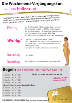 Die Wochenend-Verj&uuml;ngungskur. Live aus Hollywood.