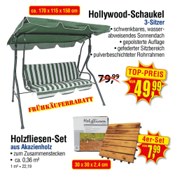 Hollywood-Schaukel Holzfliesen-Set
