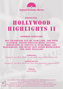 HOLLYWOOD HIGHLIGHTS II - Sinfonie Orchester Meilen