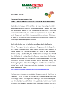 Eckes-Granini schlie&szlig;t erfolgreich EMAS