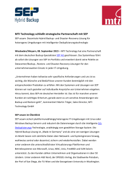 MTI Technology schließt strategische Partnerschaft mit SEP