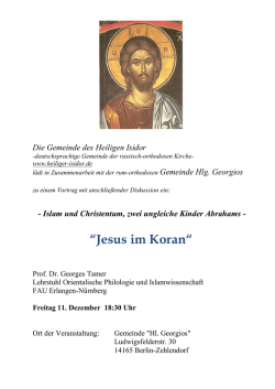Jesus im Koran - Gemeinde des Heiligen Isidors