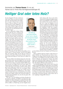 Heiliger Gral oder totes Holz? - hotz