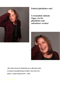 Einfach gl&uuml;cklicher sein! 4 erstaunlich einfache