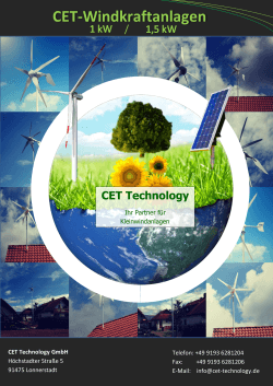 CET-Windkraftanlagen - CET Technology GmbH