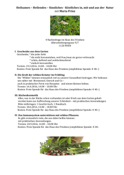 Heilsames &ndash; Heilendes &ndash; Sinnliches