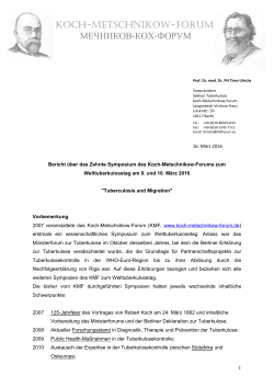 10. Symposium des Koch-Metschnikow-Forums