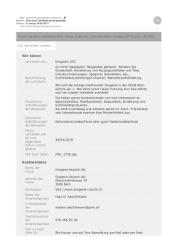Eine neue Lehrstelle wurde gemeldet