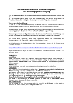 Informationen zum neuen Bundesmeldegesetz Neu
