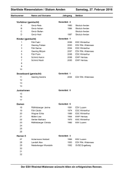 Startliste RS Amden