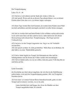 Die Tempelreinigung Lukas 19, 41 - 48 - Erasmus-alberus