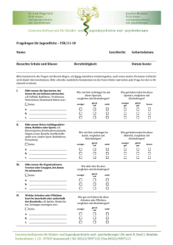 Fragebogen f&uuml;r Jugendliche &ndash; YSR/11