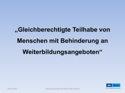 Inklusion in der Erwachsenenbildung