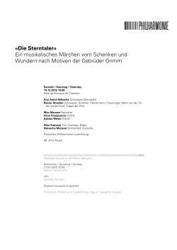 «Die Sterntaler» Ein musikalisches Märchen vom Schenken und