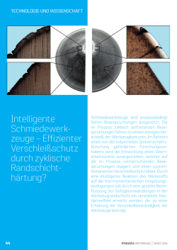 Intelligente Schmiede werk- zeuge &ndash; Effizienter Ver schlei&szlig; schutz