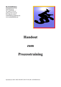 Handout zum Prozesstraining - Gewaltfreie Aktion G&Uuml;Z abschaffen