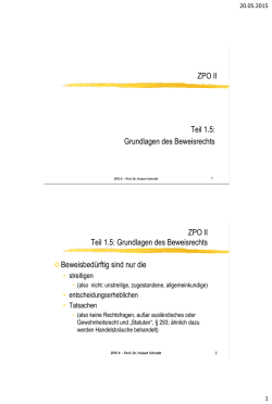 ZPO II - Teil 1.5 Beweisrecht