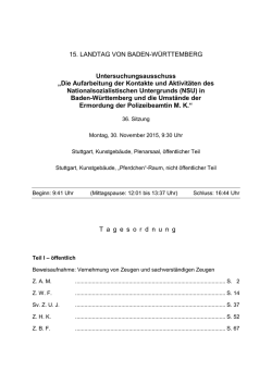36. Sitzung am 30. November 2015