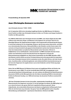 Jean-Christophe Ammann verstorben