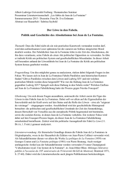 Der L&ouml;we in den Fabeln. Politik und Geschichte des Absolutismus