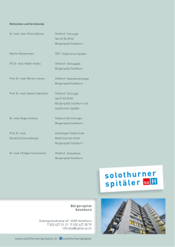 4500 Solothurn T 032 627 31 21 | F 032 627 30 79 info.bss@spital