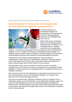 LichtBlick-Positionspapier zur Ladeinfrastruktur von E
