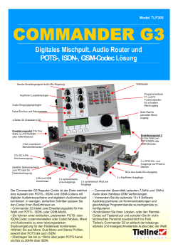 Digitales Mischpult, Audio Router und POTS-, ISDN