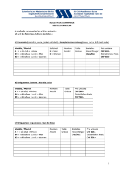 1 BULLETIN DE COMMANDE BESTELLFORMULAR Je