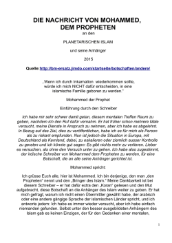 DIE NACHRICHT VON MOHAMMED, DEM PROPHETEN