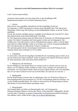 Infozettel zu den DJK Bundesmeisterschaften 2016 in Everswinkel