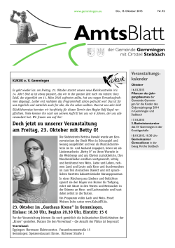Amtsblatt KW 42 - Gemeinde Gemmingen