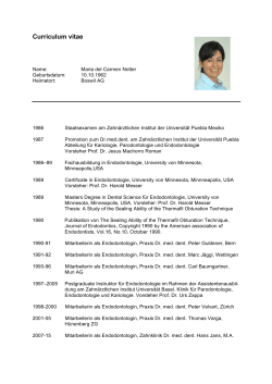 Curriculum vitae Dr. Carmen Notter - zahnklinik