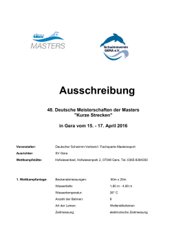 48. Deutsche Meisterschaften der Masters „Kurze Strecken“