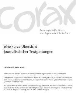 eine kurze Übersicht journalistischer Textgattungen