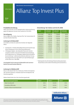 Informationsblatt Allianz Top Invest Plus