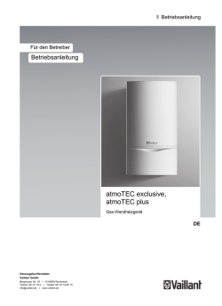 Betriebsanleitung atmoTEC exclusive, atmoTEC plus