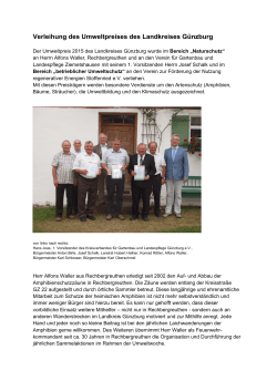 Verleihung des Umweltpreises des Landkreises Günzburg 2015