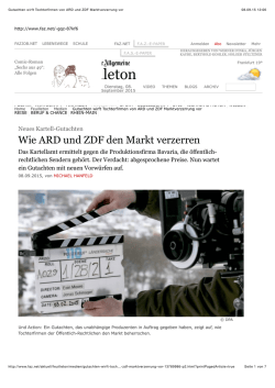 Gutachten wirft Tochterfirmen von ARD und ZDF Marktverzerrung vor