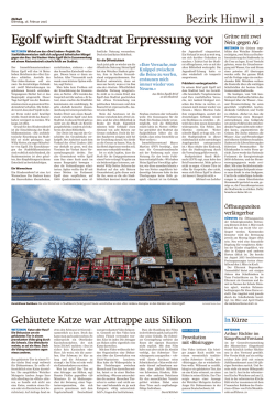 Egolf wirft Stadtrat Erpressung vor