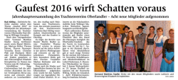 Gaufest 2016 wirft Schatten voraus