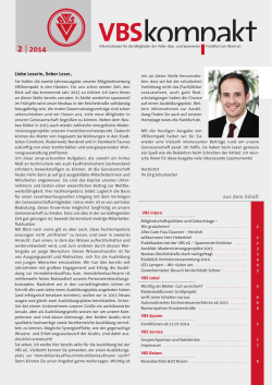 Mitgliederzeitschrift VBS-Kompakt 02-2014 - Volks- Bau