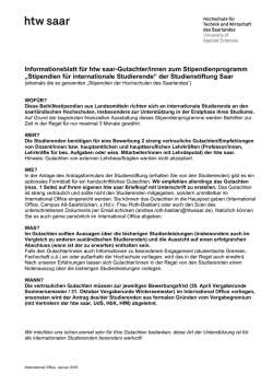 Informationsblatt f&uuml;r htw saar