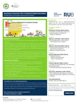 Basisqualifikation für Studienfachberater/innen - Ruhr