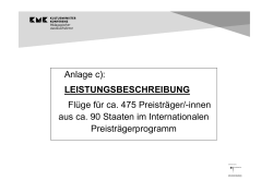 Anlage c): LEISTUNGSBESCHREIBUNG Flüge für ca. 475