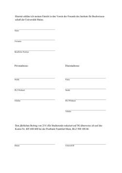 Hiermit erkl&auml;re ich meinen Eintritt in den Verein der Freunde des