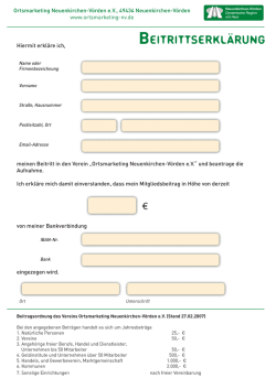 Hiermit erkl&auml;re ich, meinen Beitritt in den Verein &bdquo;Ortsmarketing
