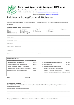 Ich erkl&auml;re meinen Beitritt zum TuS Wengern 1879 e